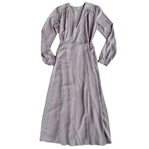 BABATON ARITZIA Lavender Vermut Long Sleeve Midi Wrap Dress Womens Small